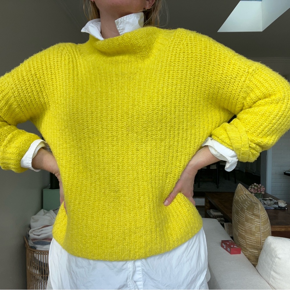 Anthropologie Chartreuse Knit Sweater